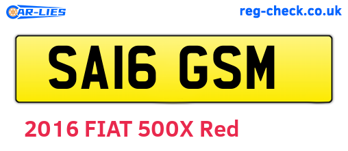 SA16GSM are the vehicle registration plates.