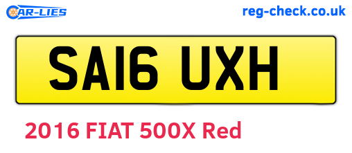 SA16UXH are the vehicle registration plates.