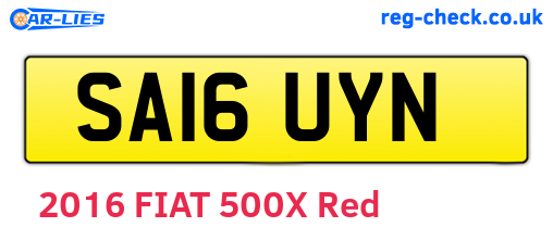 SA16UYN are the vehicle registration plates.