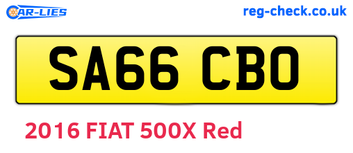 SA66CBO are the vehicle registration plates.