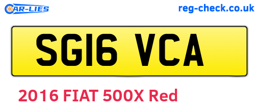 SG16VCA are the vehicle registration plates.