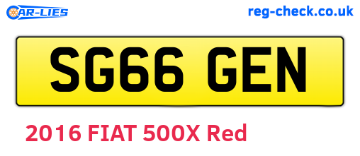 SG66GEN are the vehicle registration plates.