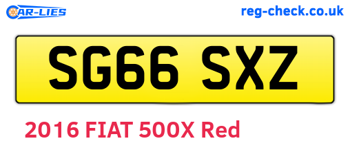 SG66SXZ are the vehicle registration plates.