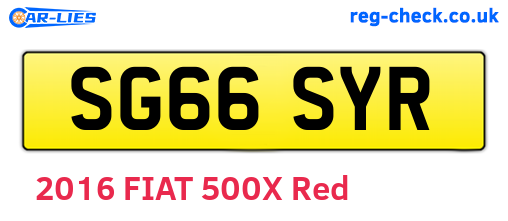 SG66SYR are the vehicle registration plates.