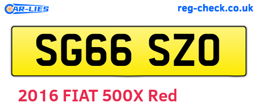 SG66SZO are the vehicle registration plates.