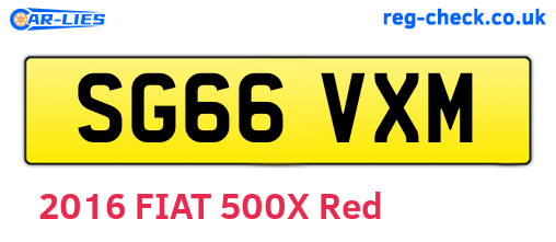 SG66VXM are the vehicle registration plates.