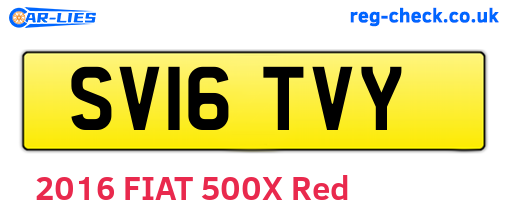SV16TVY are the vehicle registration plates.