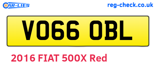 VO66OBL are the vehicle registration plates.