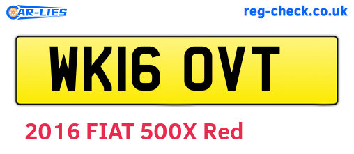 WK16OVT are the vehicle registration plates.