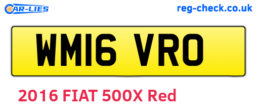 WM16VRO are the vehicle registration plates.