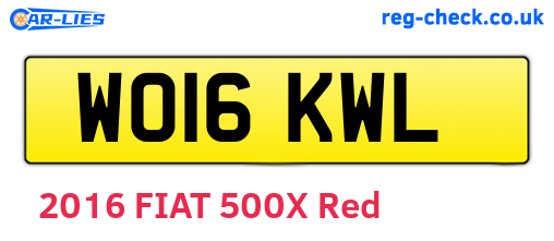 WO16KWL are the vehicle registration plates.