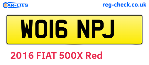 WO16NPJ are the vehicle registration plates.