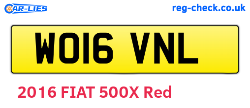 WO16VNL are the vehicle registration plates.
