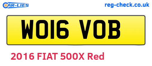 WO16VOB are the vehicle registration plates.