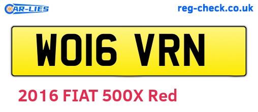 WO16VRN are the vehicle registration plates.