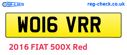 WO16VRR are the vehicle registration plates.