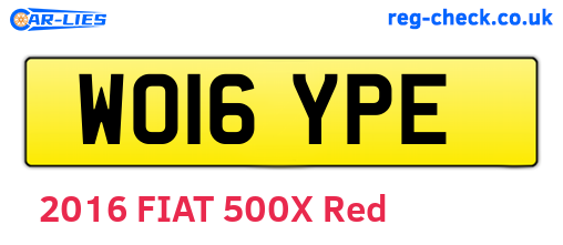WO16YPE are the vehicle registration plates.