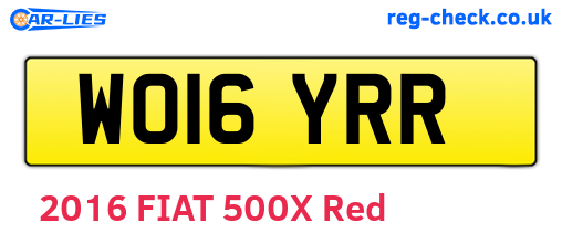 WO16YRR are the vehicle registration plates.