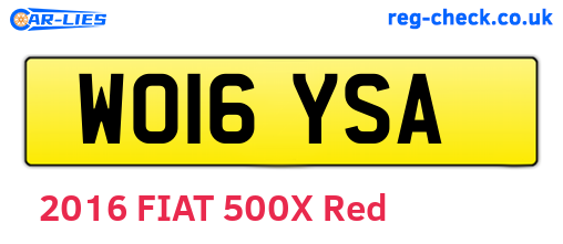 WO16YSA are the vehicle registration plates.