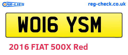 WO16YSM are the vehicle registration plates.