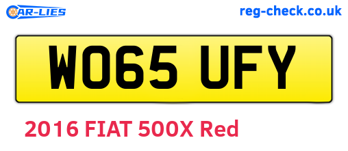 WO65UFY are the vehicle registration plates.