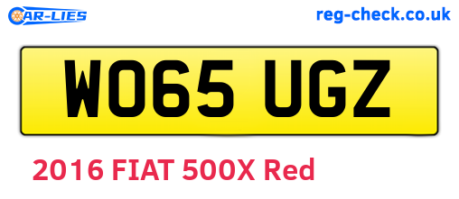 WO65UGZ are the vehicle registration plates.