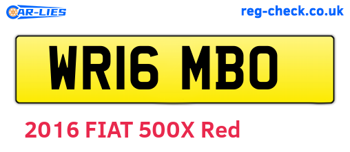 WR16MBO are the vehicle registration plates.