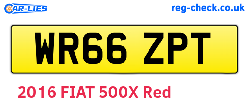 WR66ZPT are the vehicle registration plates.