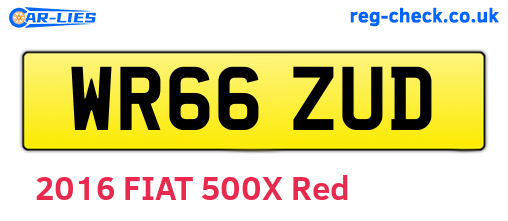 WR66ZUD are the vehicle registration plates.