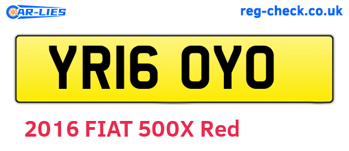 YR16OYO are the vehicle registration plates.