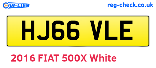 HJ66VLE are the vehicle registration plates.