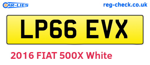 LP66EVX are the vehicle registration plates.