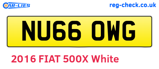 NU66OWG are the vehicle registration plates.