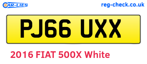 PJ66UXX are the vehicle registration plates.