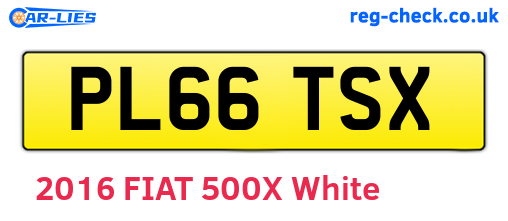 PL66TSX are the vehicle registration plates.