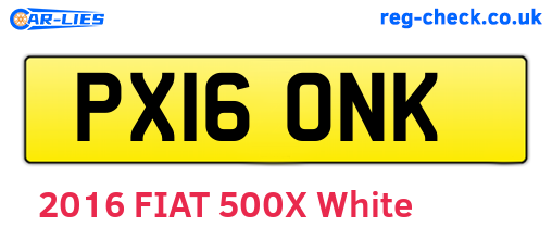 PX16ONK are the vehicle registration plates.
