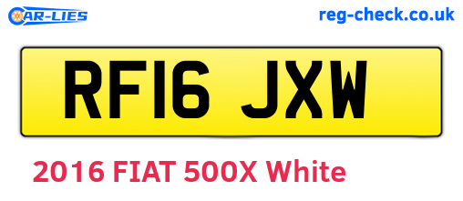 RF16JXW are the vehicle registration plates.