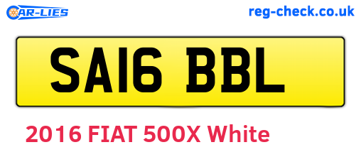 SA16BBL are the vehicle registration plates.