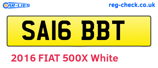 SA16BBT are the vehicle registration plates.
