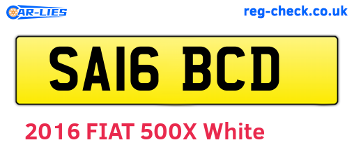 SA16BCD are the vehicle registration plates.
