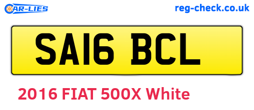SA16BCL are the vehicle registration plates.