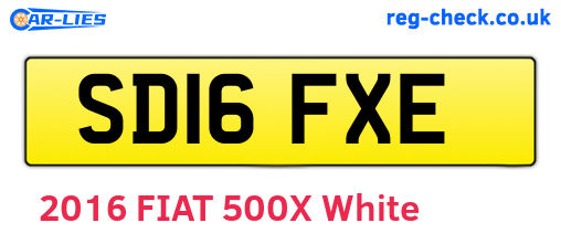 SD16FXE are the vehicle registration plates.
