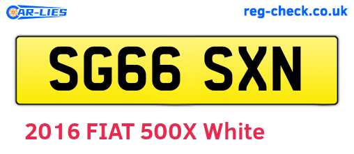 SG66SXN are the vehicle registration plates.