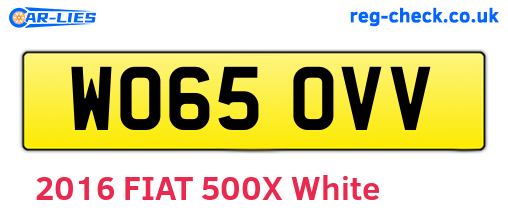WO65OVV are the vehicle registration plates.