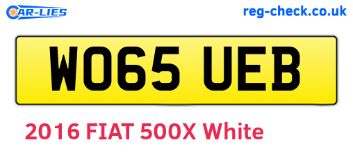 WO65UEB are the vehicle registration plates.