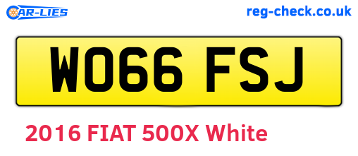 WO66FSJ are the vehicle registration plates.