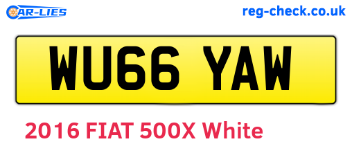 WU66YAW are the vehicle registration plates.