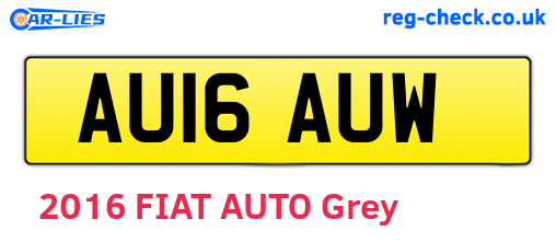 AU16AUW are the vehicle registration plates.