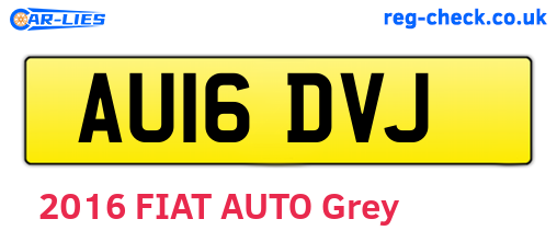 AU16DVJ are the vehicle registration plates.