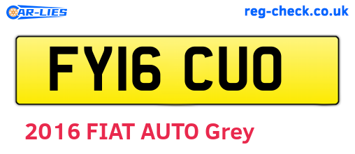 FY16CUO are the vehicle registration plates.